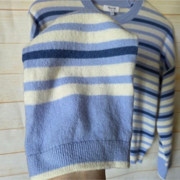 Madewell Striped Boxy Relaxed Fit Long Sleeve Casual Sweater Blue White Size XS - Picture 8 of 15